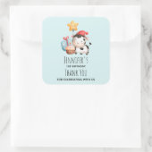 glimlachende Koe Cute Schattig Birthday Dank je Vierkante Sticker (Tas)