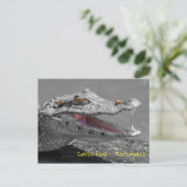 Glimlachende krokodil in Tortuguero - Costa Rica Briefkaart (Staand voorkant)