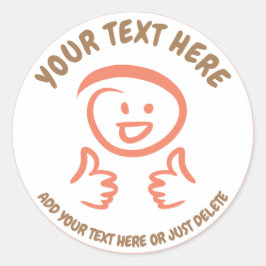 Glimlachende / lachende emoji gezicht duimen omhoo ronde sticker