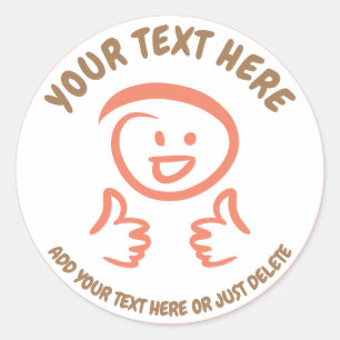 Glimlachende / lachende emoji gezicht duimen omhoo ronde sticker