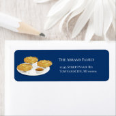 Glimlachende latkes zure room appelsaus etiket (Insitu)