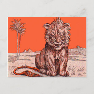 glimlachende leeuw briefkaart
