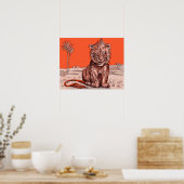 glimlachende leeuw poster (Keuken)