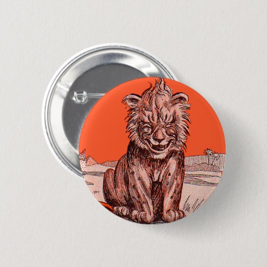 glimlachende leeuw ronde button 5,7 cm (Voorkant /achterkant)