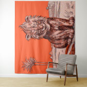 glimlachende leeuw wandkleed (In situ)