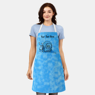 Glimlachende Leuke Snail blauwe das Dye Patterned Schort