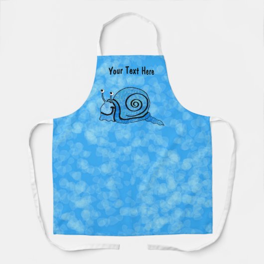 Glimlachende Leuke Snail blauwe das Dye Patterned Schort (Voorkant)