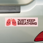 Glimlachende longen - "Blijf ademen" Schattigee an Bumpersticker (Op auto)