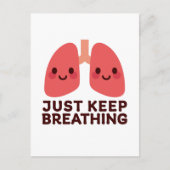 Glimlachende longen - "Blijf ademen" Schattigee an Feestdagenkaart (Voorkant)