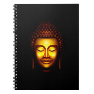 Glimlachende Lord Buddha Goud en Zwart Notitieboek