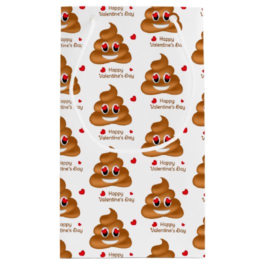 Glimlachende Love Poop Emoji Valentijnsdag Gift Ba Klein Cadeauzakje (Achterkant)