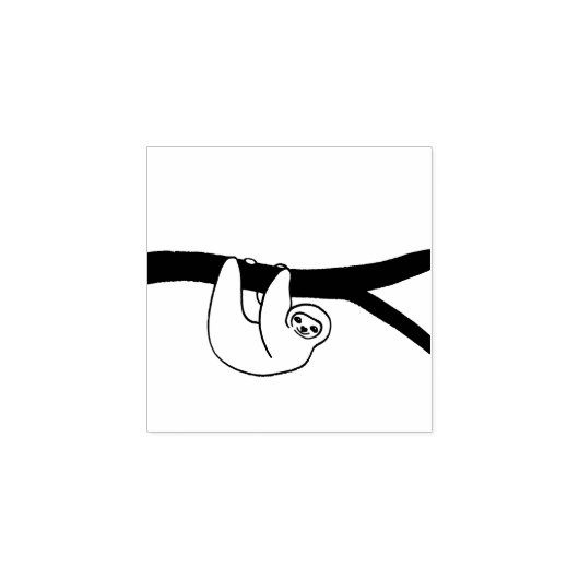 Glimlachende luiaard met hartneus rubberstempel (Afrduk)