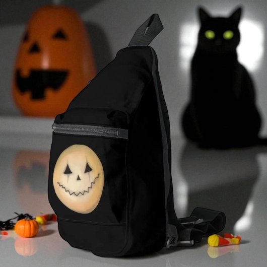 Glimlachende Maan Illustratie Fantasy Halloween Ar Sling Bag
