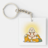 Glimlachende Maitreya Boeddha sleutelhanger (voorkant)
