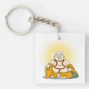 Glimlachende Maitreya Boeddha sleutelhanger