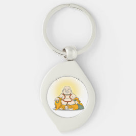 Glimlachende Maitreya Buddha Metal Sleutelhanger