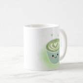 Glimlachende Matcha Latte Hart Mok (Voorkant rechts)