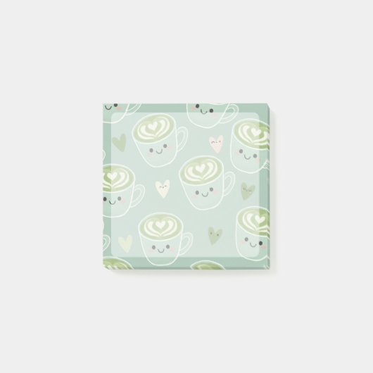 glimlachende matcha latte koppen Post-It Notes (Voorkant)