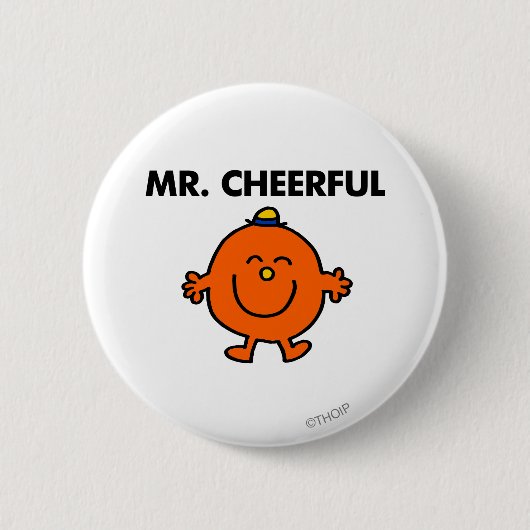 Glimlachende meneer Cheerful Ronde Button 5,7 Cm (Voorkant)