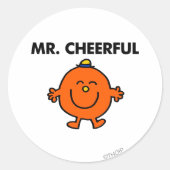 Glimlachende meneer Cheerful Ronde Sticker (Voorkant)