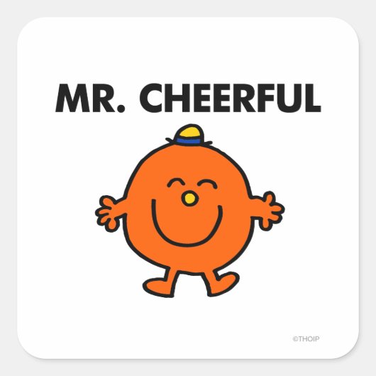 Glimlachende meneer Cheerful Vierkante Sticker (Voorkant)