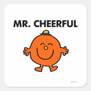 Glimlachende meneer Cheerful Vierkante Sticker