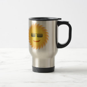 Glimlachende meneer zon aluminium reismok reisbeker