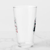 Glimlachende moederkat zittend met drie Kittens st Glas (Rechts)