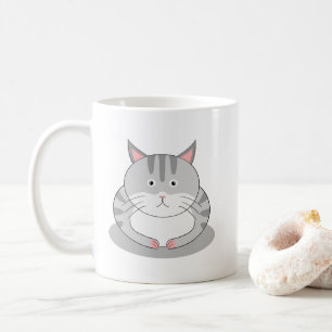 Glimlachende Mollige Kat Standaard Koffiemok