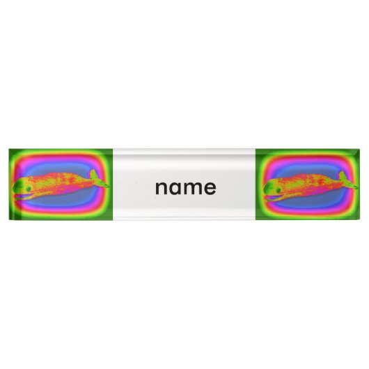 glimlachende naamplaat walvisbureau naambordje (Voorkant)