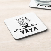 Glimlachende New Yaya Tshirts en geschenken Bier Onderzetter (Linkerzijde)