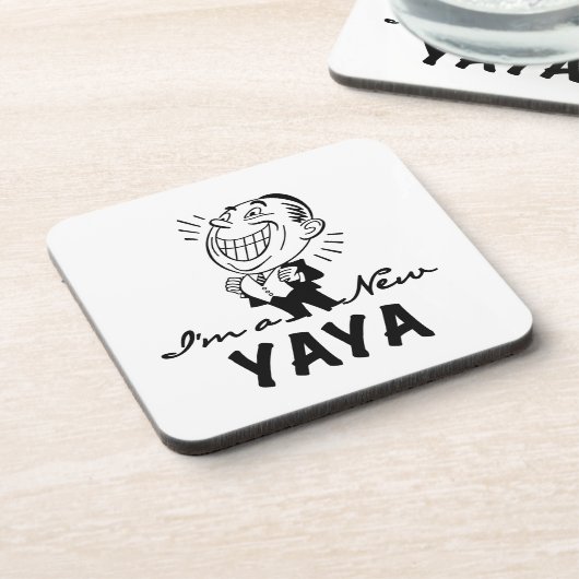 Glimlachende New Yaya Tshirts en geschenken Bier Onderzetter (Linkerzijde)