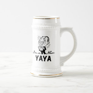 Glimlachende New Yaya Tshirts en geschenken Bierpul