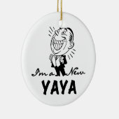 Glimlachende New Yaya Tshirts en geschenken Keramisch Ornament (Rechts)