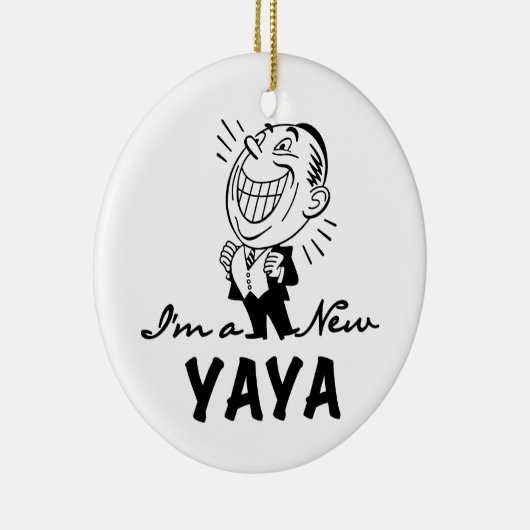 Glimlachende New Yaya Tshirts en geschenken Keramisch Ornament (Rechts)