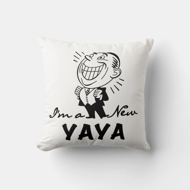 Glimlachende New Yaya Tshirts en geschenken Kussen (Voorkant)