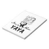 Glimlachende New Yaya Tshirts en geschenken Notitieblok (Linkerzijde)