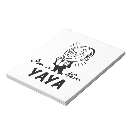 Glimlachende New Yaya Tshirts en geschenken Notitieblok (Linkerzijde)