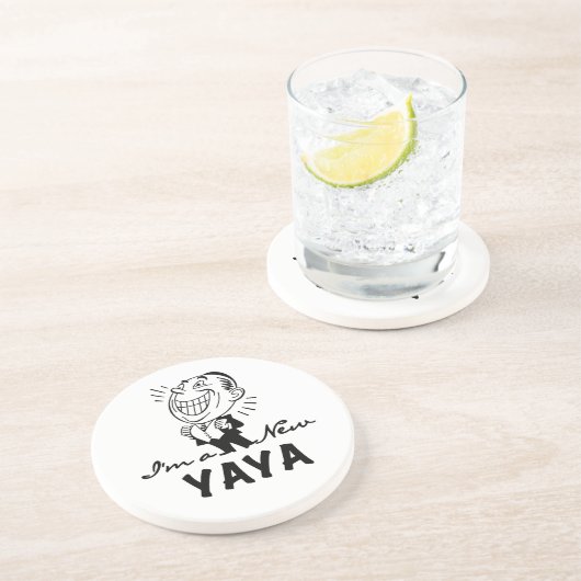 Glimlachende New Yaya Tshirts en geschenken Zandsteen Onderzetter (Zijkant)