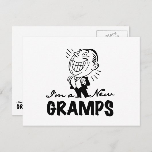 Glimlachende nieuwe Gramps T-shirts en geschenken Briefkaart (Voorkant / Achterkant)