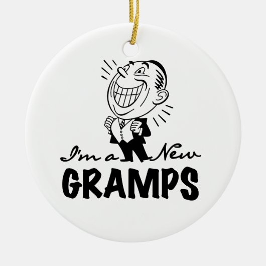 Glimlachende nieuwe Gramps T-shirts en geschenken Keramisch Ornament (Voorkant)