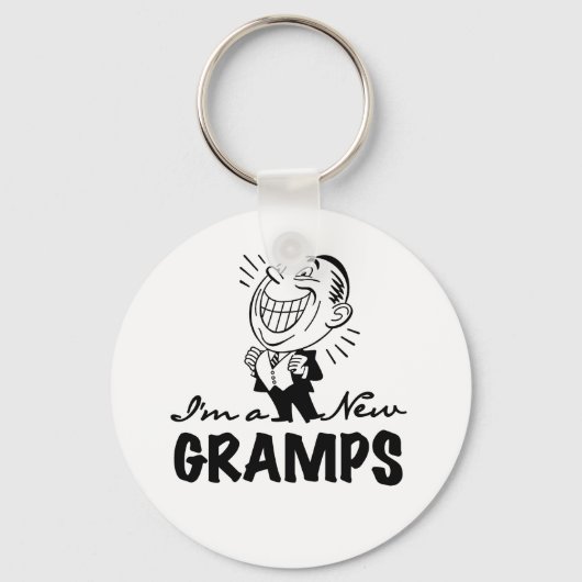 Glimlachende nieuwe Gramps T-shirts en geschenken Sleutelhanger (Voorkant)