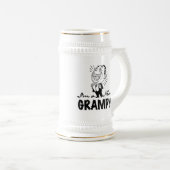 Glimlachende nieuwe Grampy T-shirts en geschenken Bierpul (Voorkant rechts)