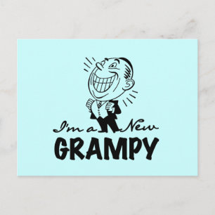 Glimlachende nieuwe Grampy T-shirts en geschenken Briefkaart