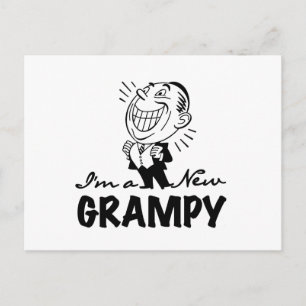 Glimlachende nieuwe Grampy T-shirts en geschenken Briefkaart