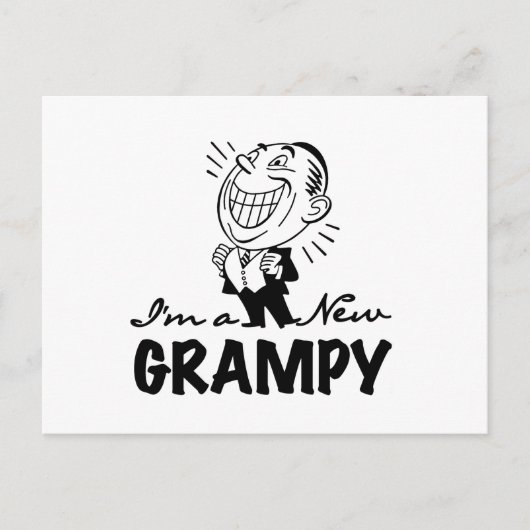 Glimlachende nieuwe Grampy T-shirts en geschenken Briefkaart (Voorkant)