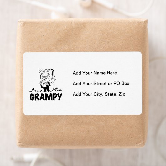 Glimlachende nieuwe Grampy T-shirts en geschenken Etiket (Insitu)