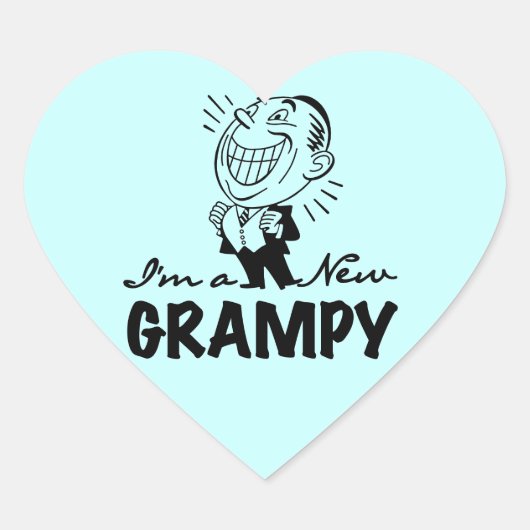 Glimlachende nieuwe Grampy T-shirts en geschenken Hart Sticker (Voorkant)