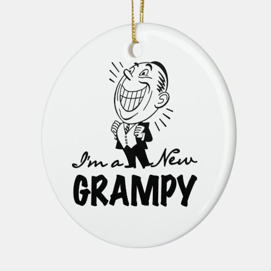 Glimlachende nieuwe Grampy T-shirts en geschenken Keramisch Ornament (Links)