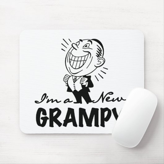 Glimlachende nieuwe Grampy T-shirts en geschenken Muismat (Met muis)